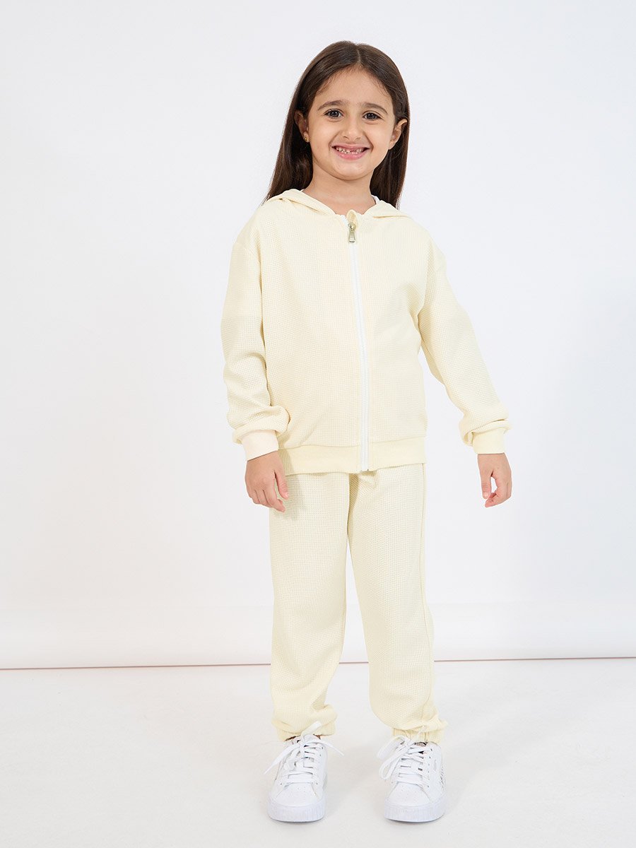 Rib Knit Zip Front Hoodie and Jogger Set