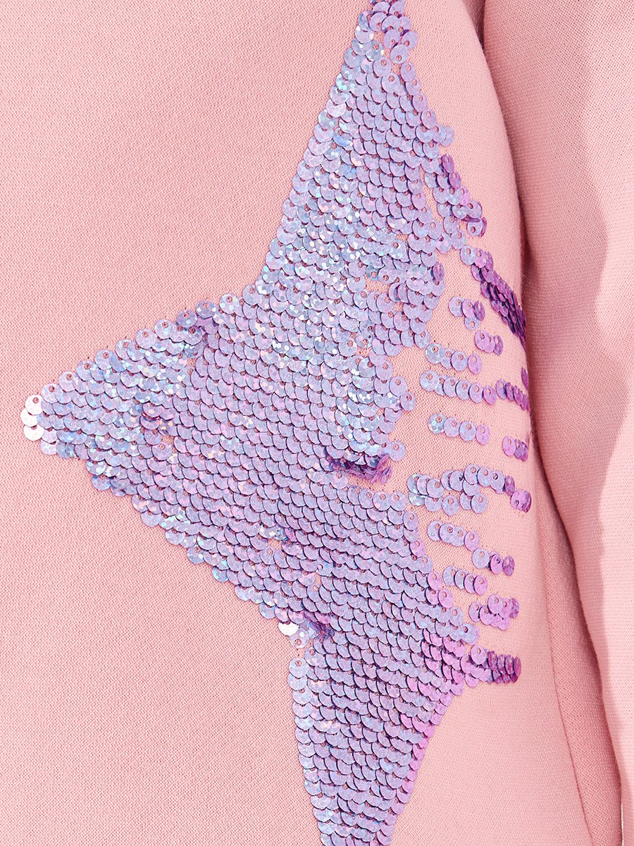 Star Sequin Cuffed Sweatshirt