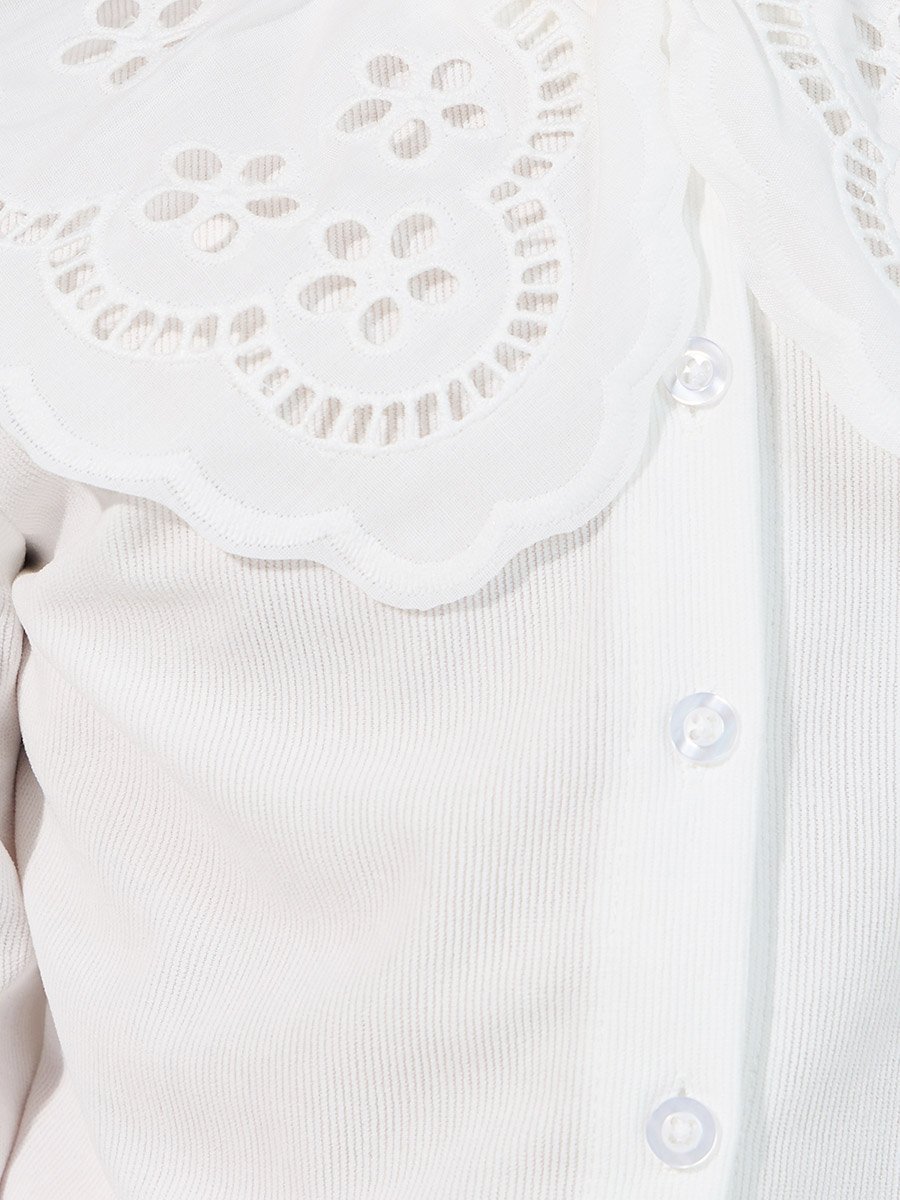 Schiffli Collar Textured Shirt