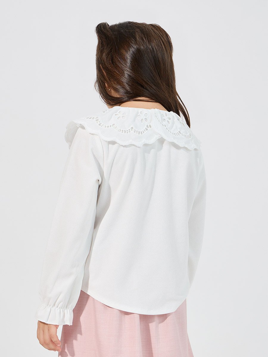 Schiffli Collar Textured Shirt