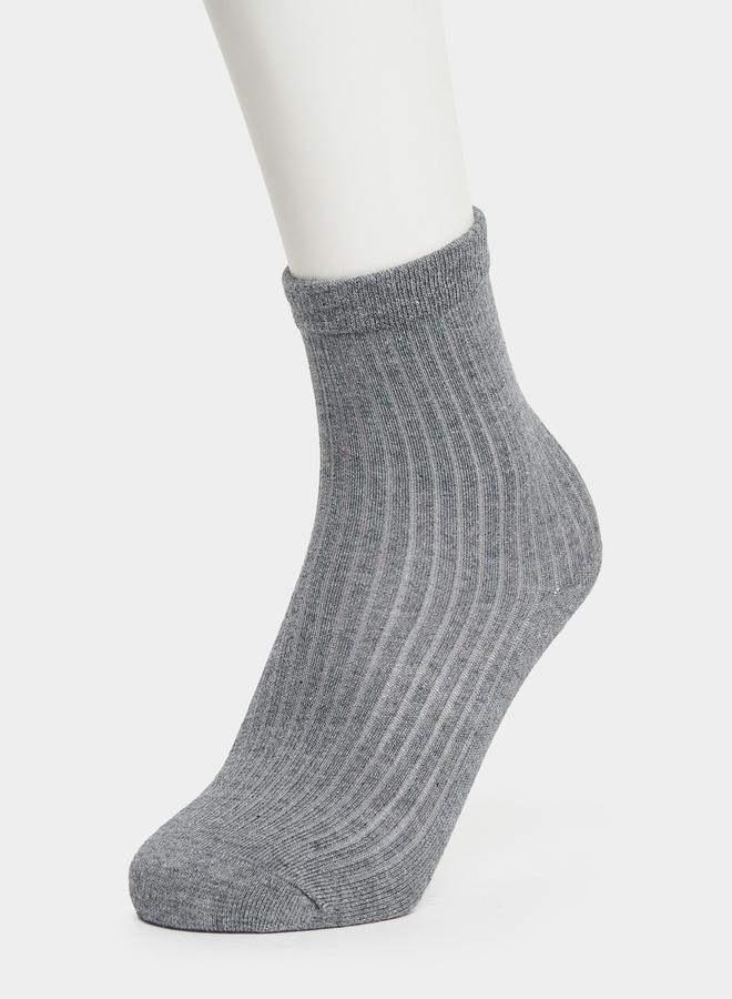 Set of 4 - Solid Rib Knit Socks