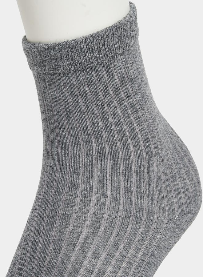 Set of 4 - Solid Rib Knit Socks