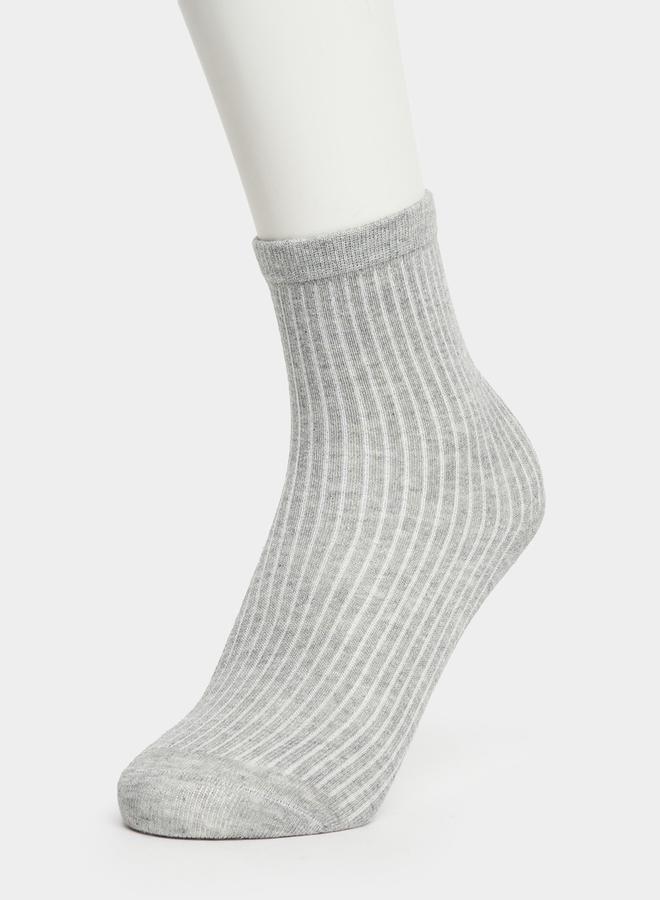 Set of 4 - Solid Rib Knit Socks
