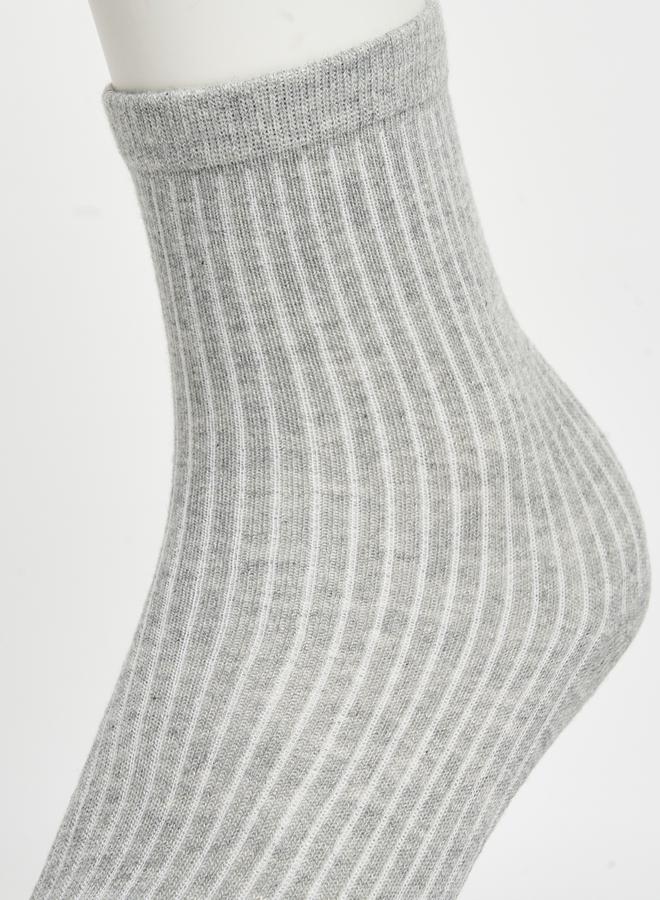 Set of 4 - Solid Rib Knit Socks