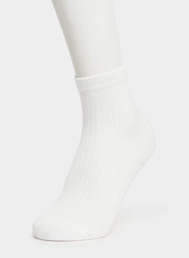 Set of 4 - Solid Rib Knit Socks