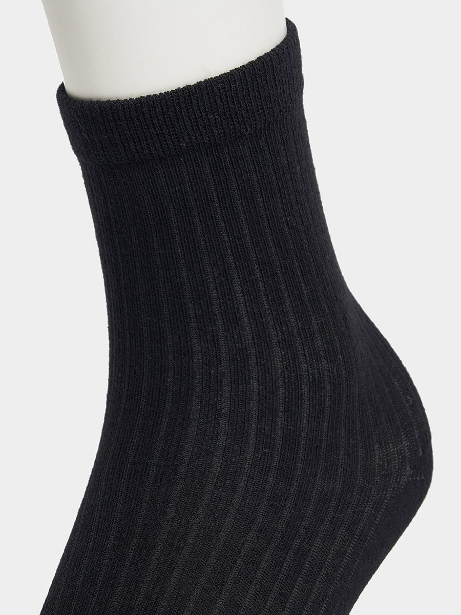 Set of 4 - Solid Rib Knit Socks