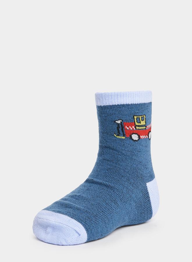 Set of 5 - Cartoon Car Printed Socks
