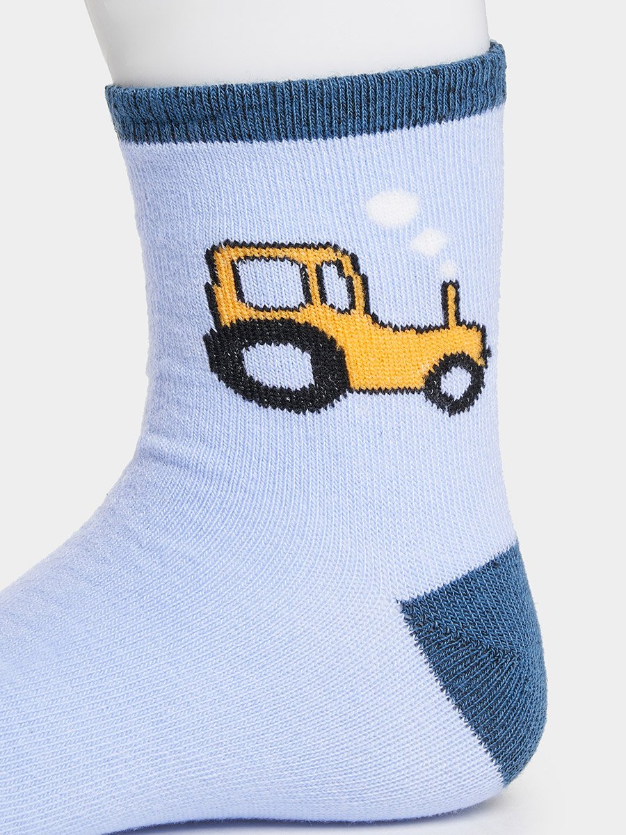 Set of 5 - Cartoon Car Printed Socks
