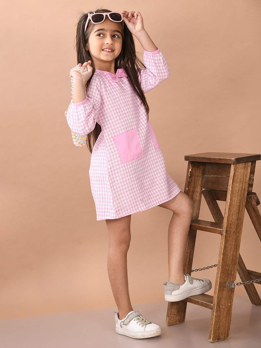 Checkered Long Sleeves Dress