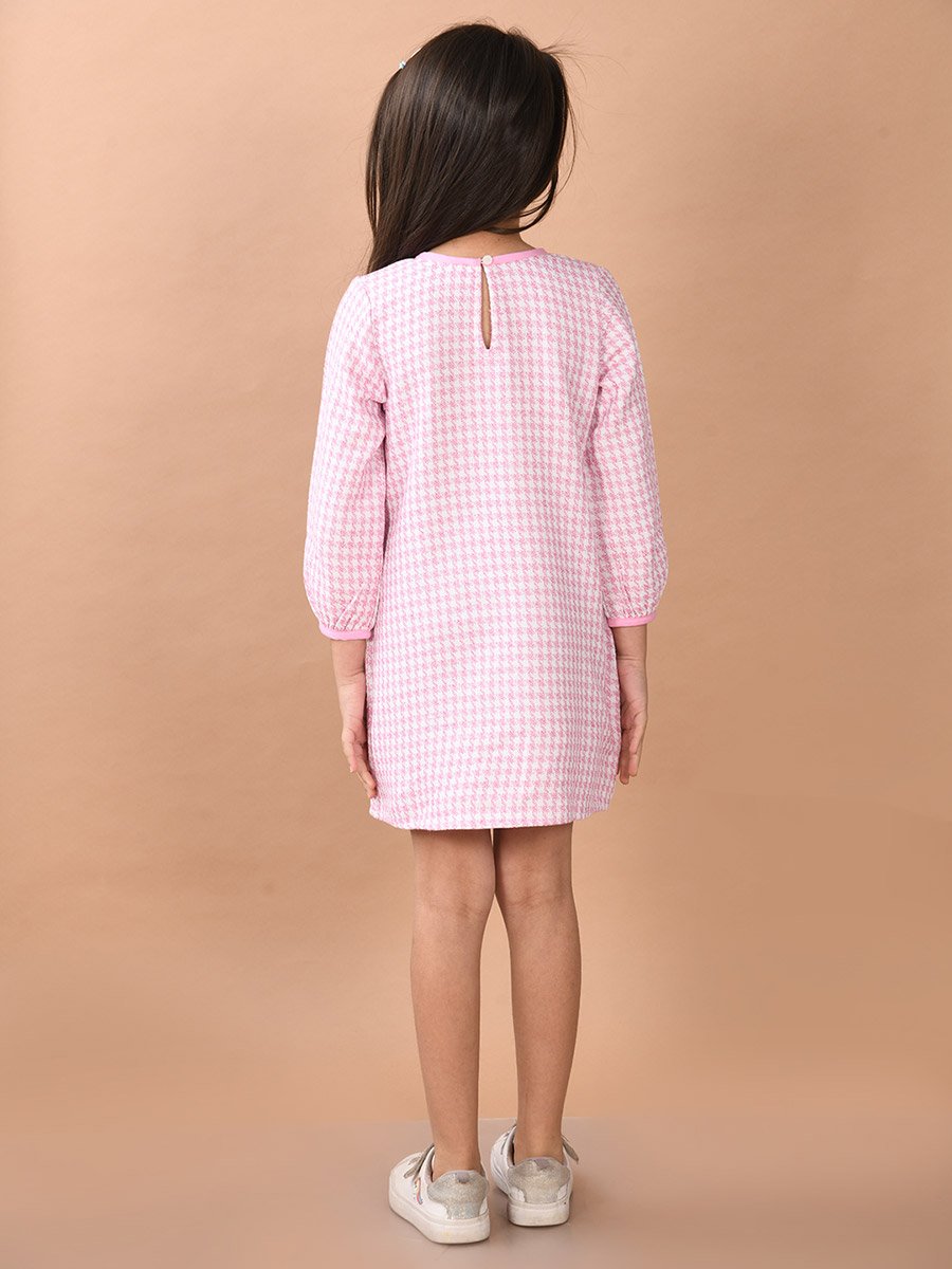 Checkered Long Sleeves Dress