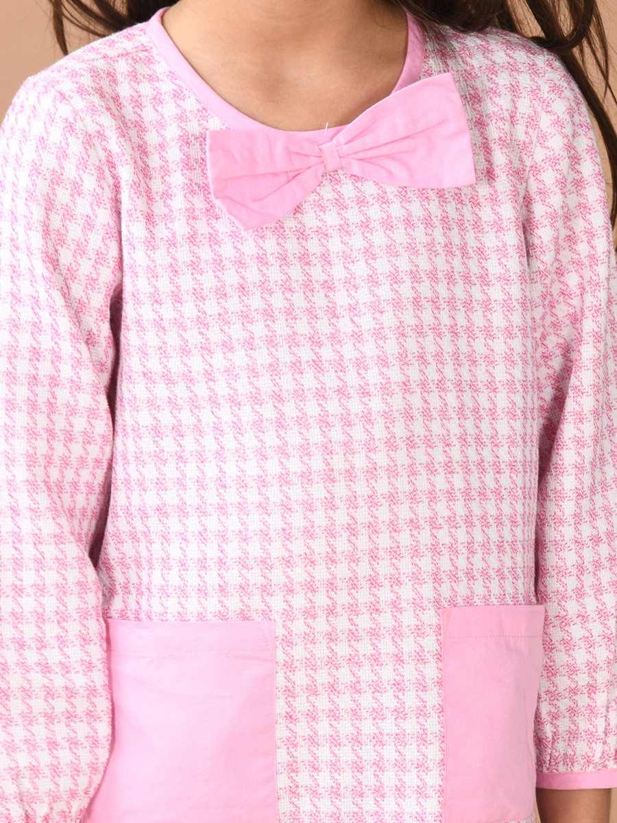 Checkered Long Sleeves Dress