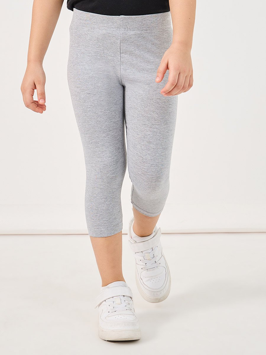 Solid Elastic Waistband Cotton Leggings