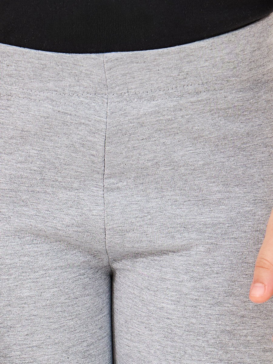 Solid Elastic Waistband Cotton Leggings