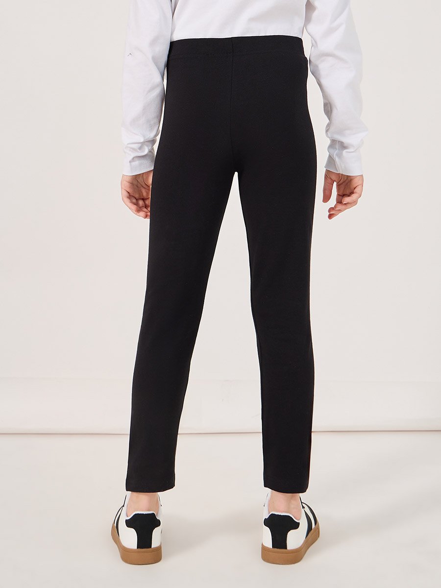 Solid Elastic Waistband Leggings