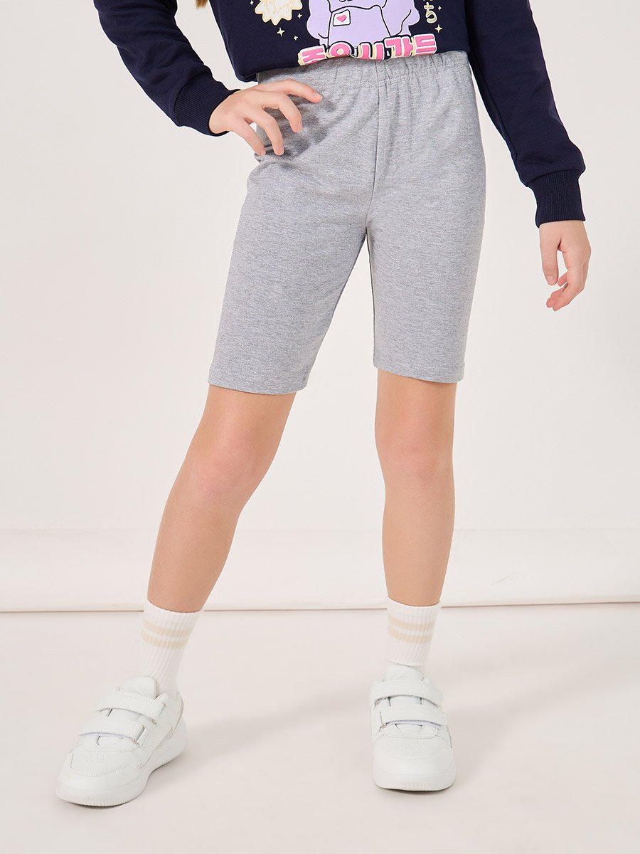 Solid Shorts with Elastic Waistband