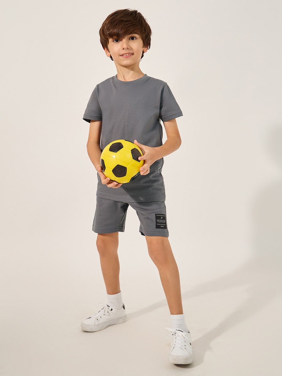 Badge Detail Short Sleeve T-Shirt and Shorts Co-Ords