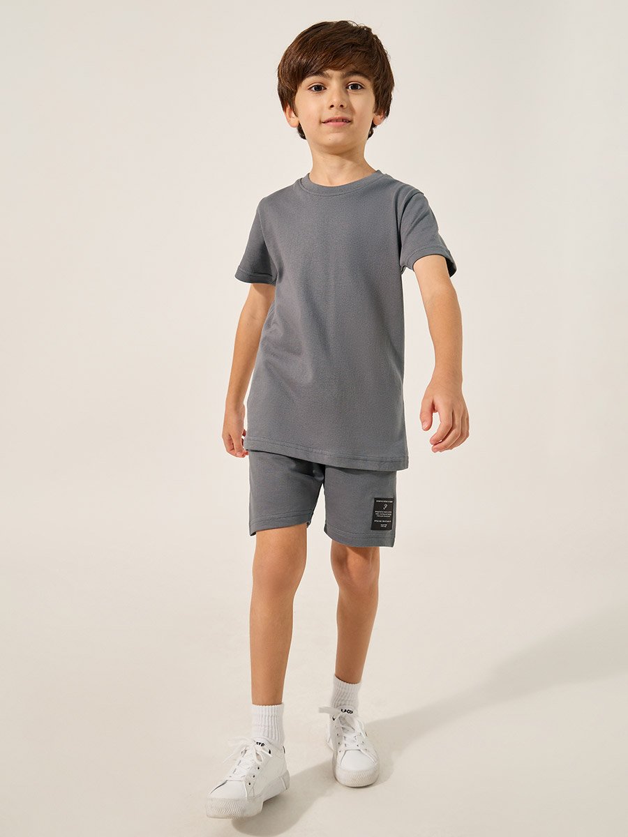 Badge Detail Short Sleeve T-Shirt and Shorts Co-Ords