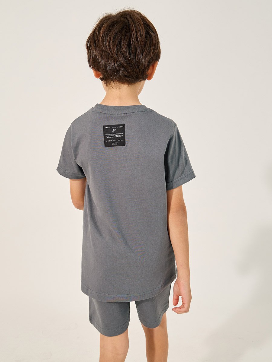 Badge Detail Short Sleeve T-Shirt and Shorts Co-Ords