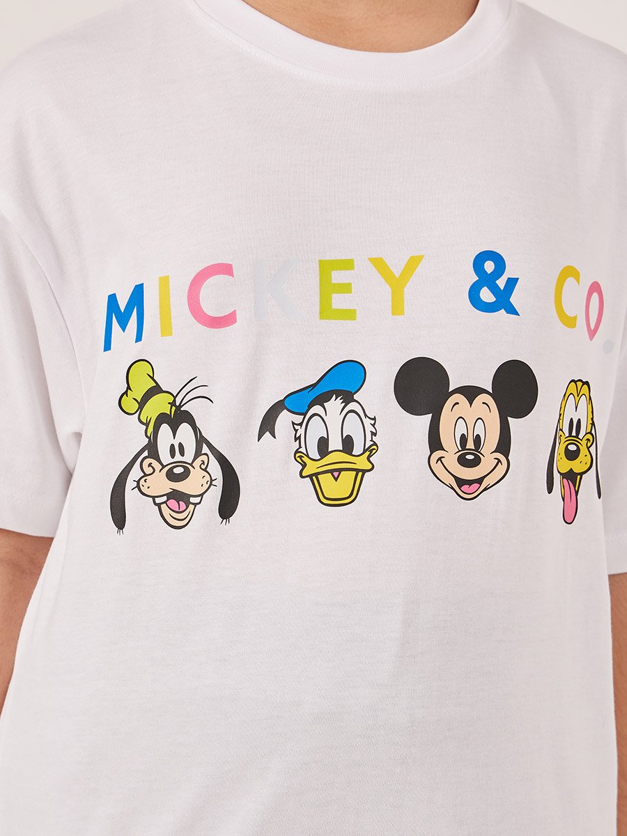 Mickey and Friends Character Print Oversized T-Shirt 