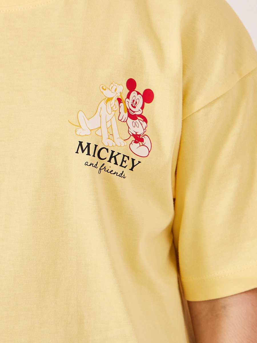 Mickey and Friends Character Print Oversized T-Shirt 