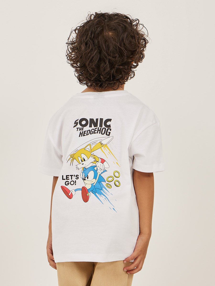 Sonic Graphic Printed Dropped Shoulder Oversized T-Shirt