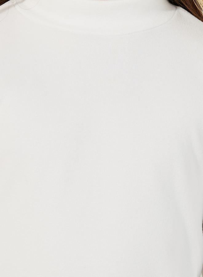 Solid High Neck Long Sleeves T-Shirt