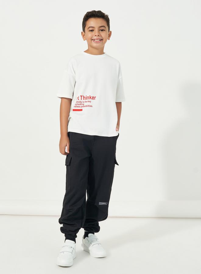 Relaxed Fit Cargo Pants with Drawstring