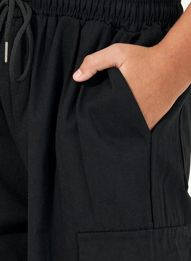 Relaxed Fit Cargo Pants with Drawstring