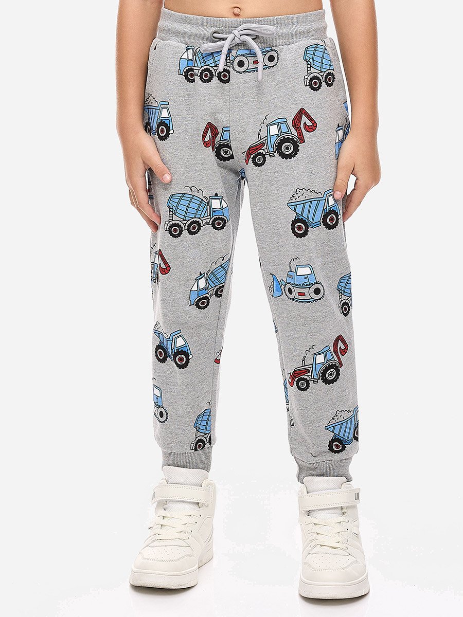 All-Over Print Round Neck Sweatshirt and Joggers Set