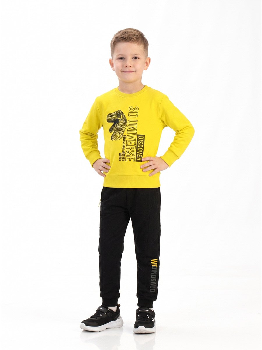 Graphic Print Round Neck Sweatshirt and Joggers Set