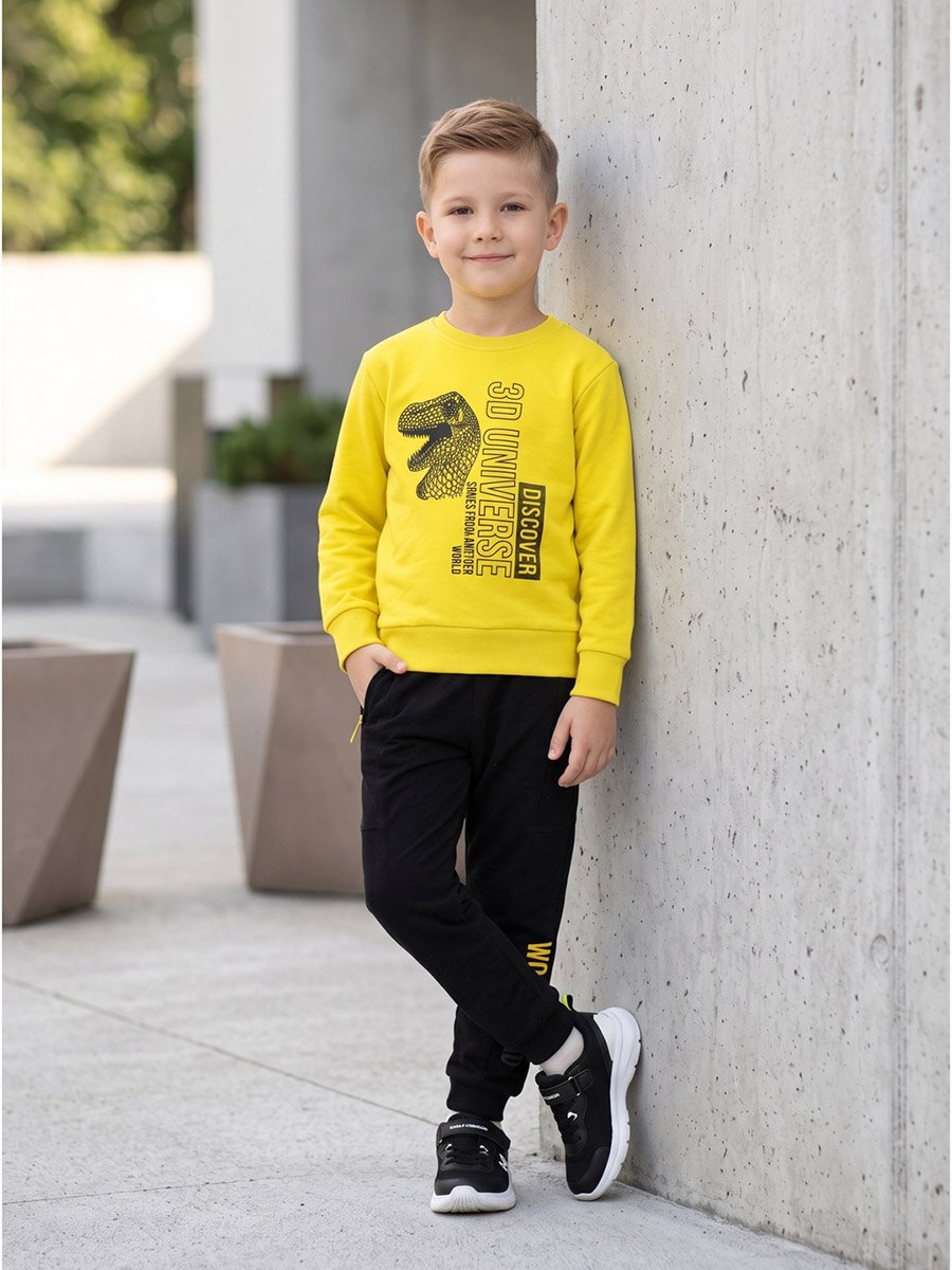 Graphic Print Round Neck Sweatshirt and Joggers Set