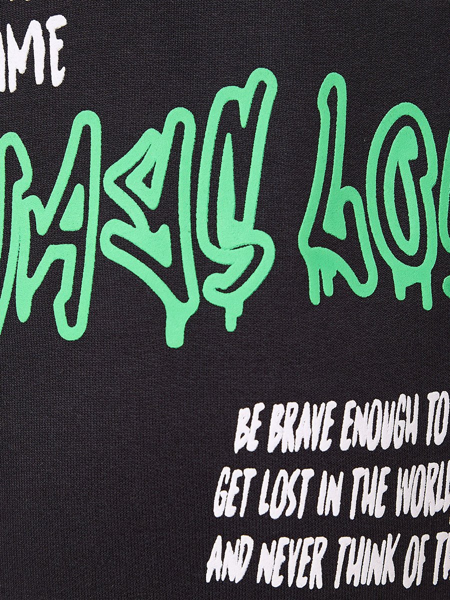 Graphic Print Regular Fit Hoodie