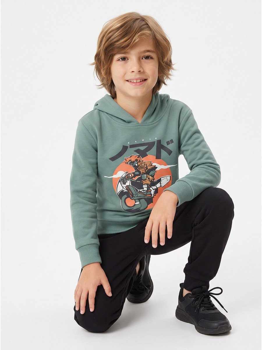 Graphic Print Regular Fit Hoodie