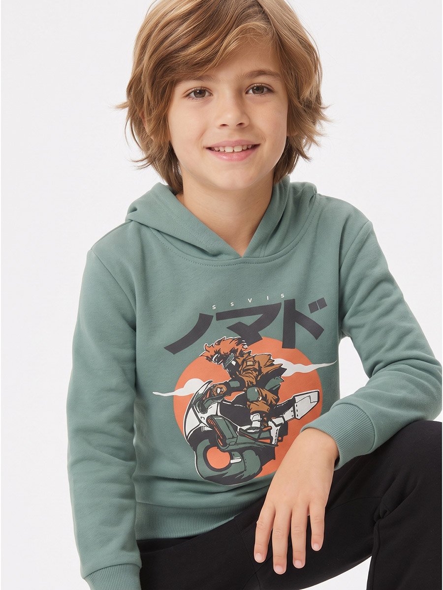 Graphic Print Regular Fit Hoodie