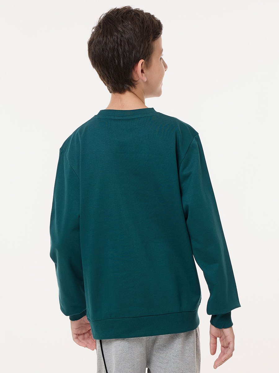 Varsity Print Round Neck Sweatshirt