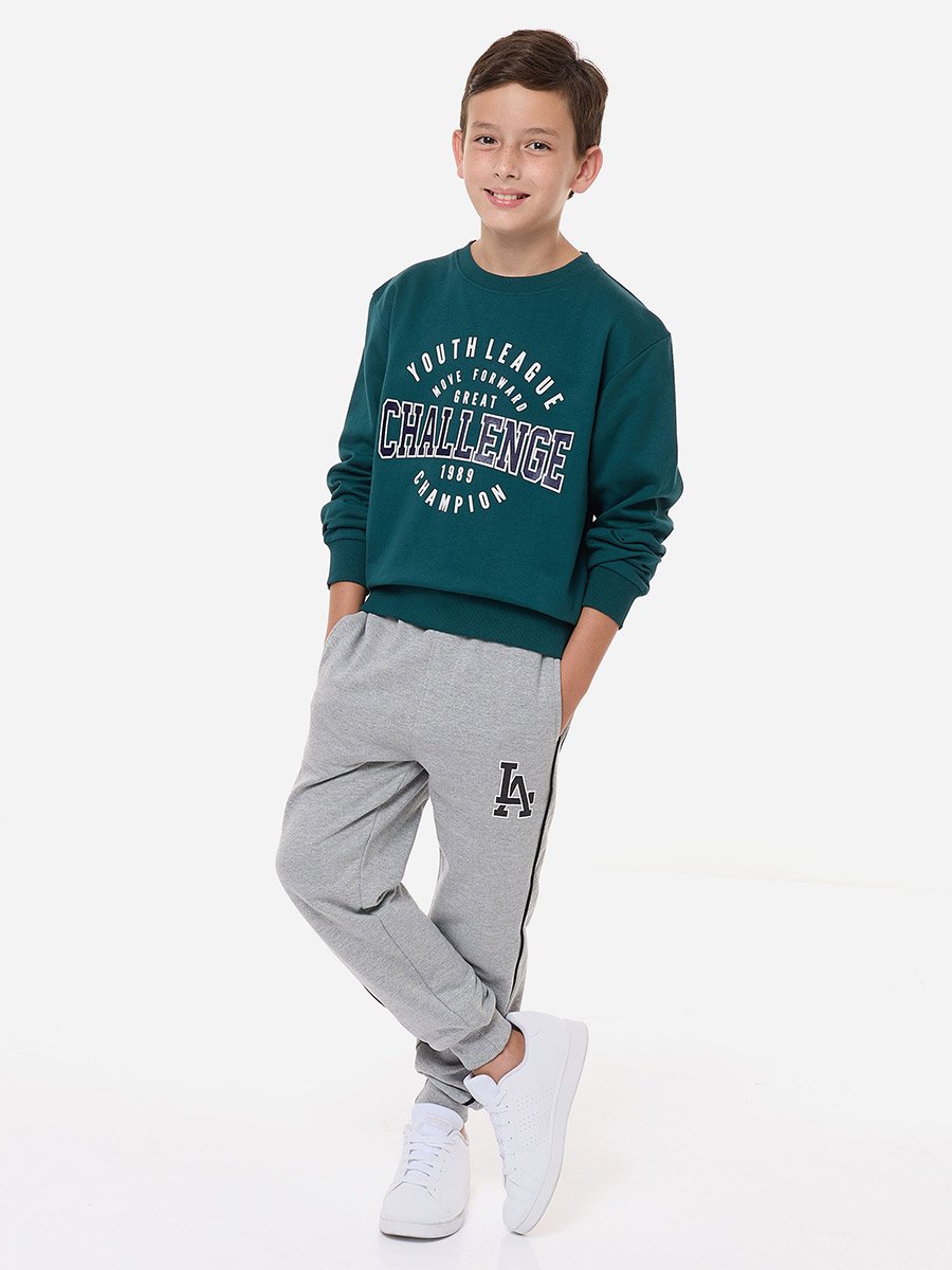 Varsity Print Round Neck Sweatshirt