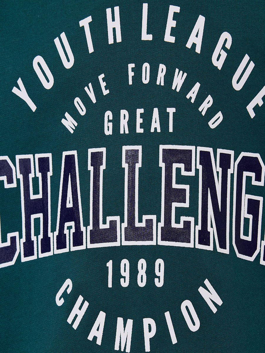 Varsity Print Round Neck Sweatshirt