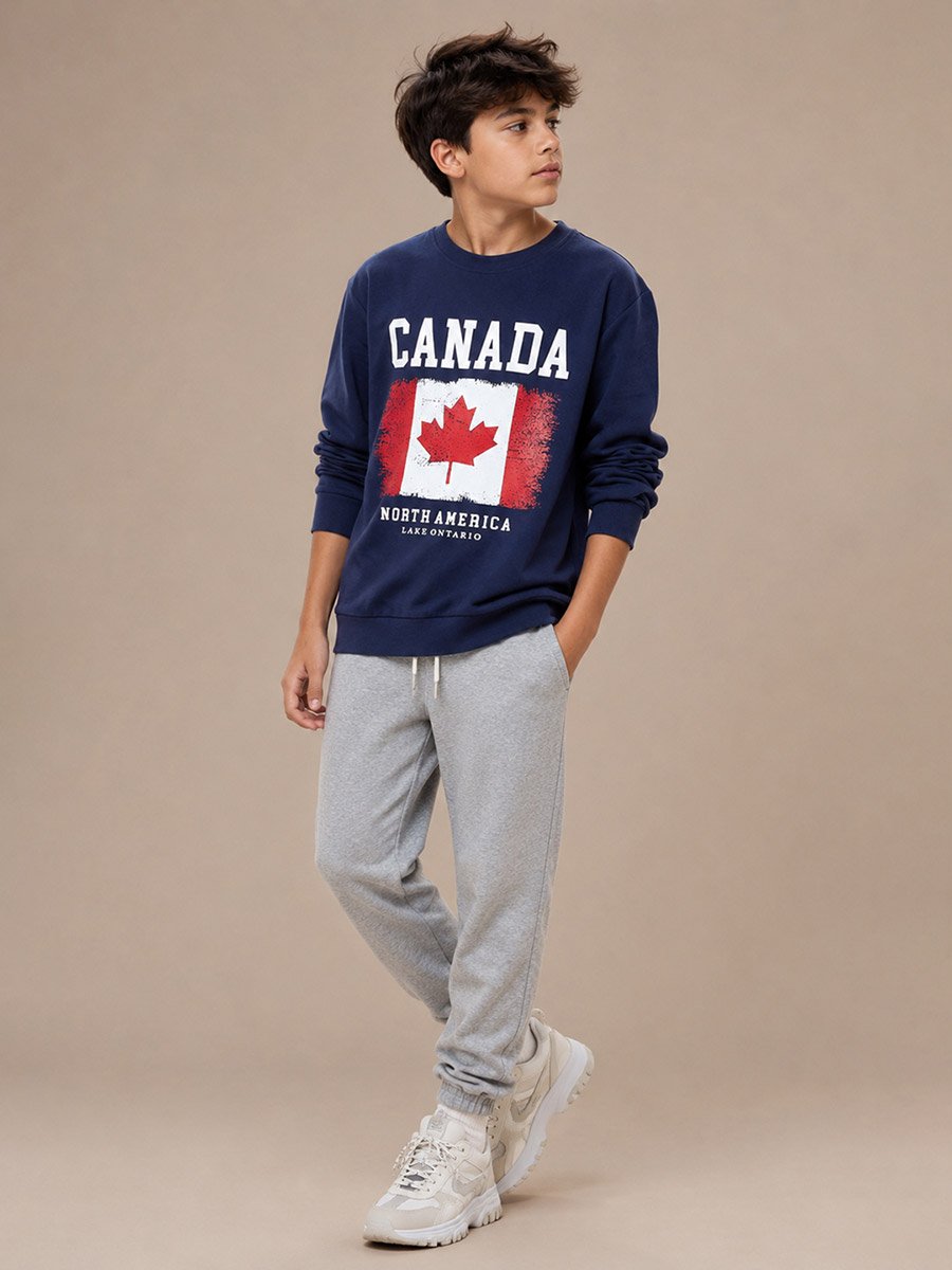 Canada Graphic Print Round Neck Sweatshirt