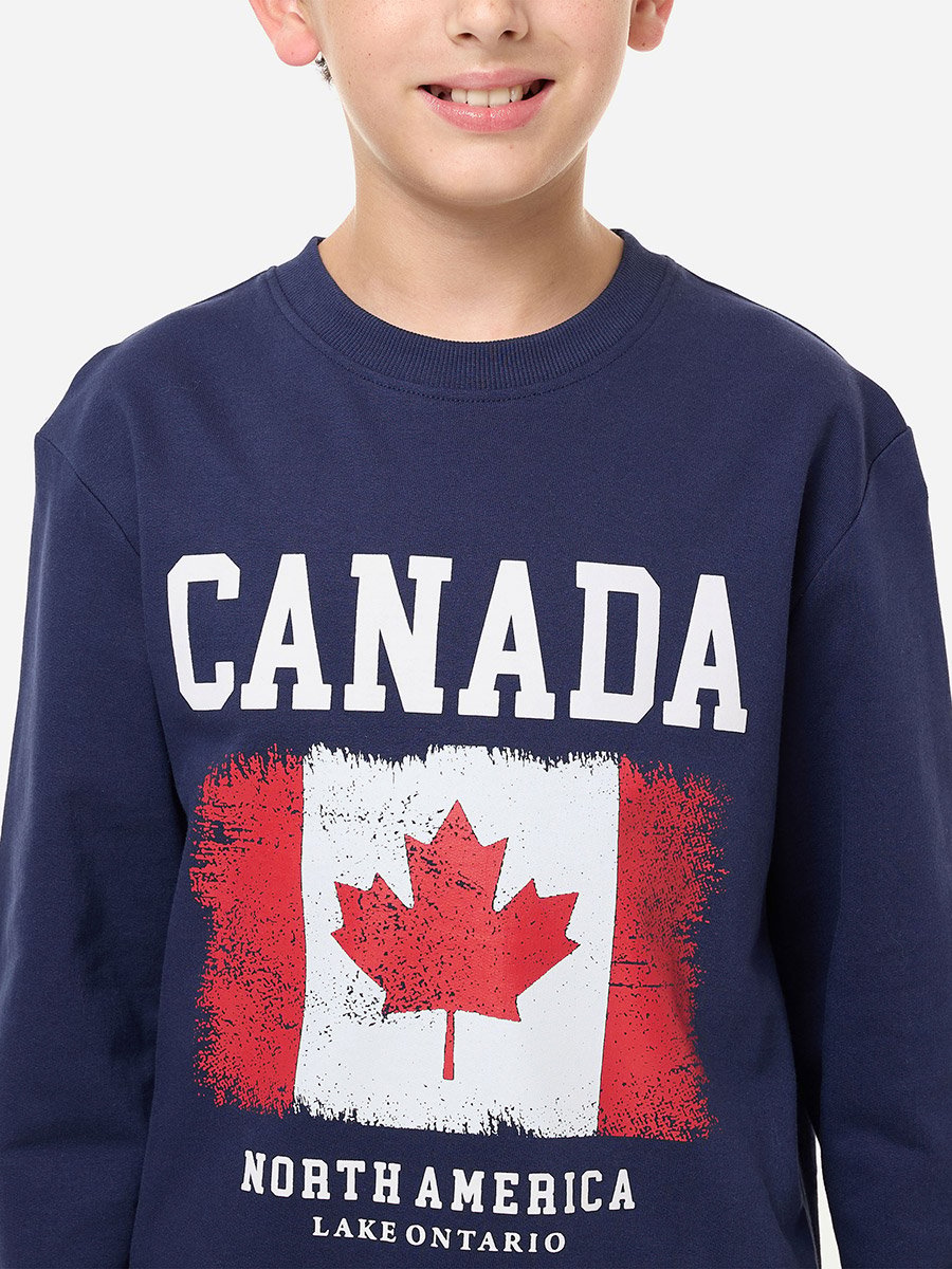 Canada Graphic Print Round Neck Sweatshirt