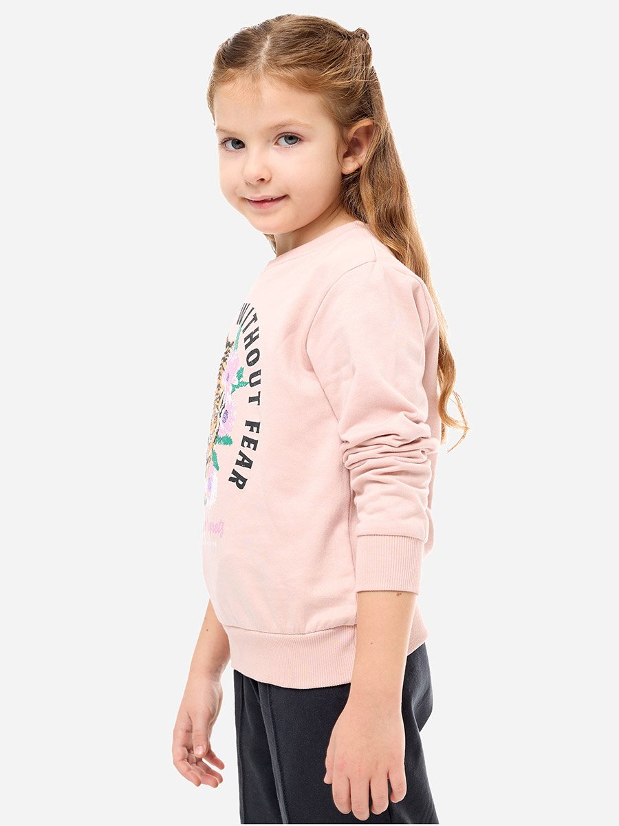 Glitter Print Round Neck Sweatshirt 