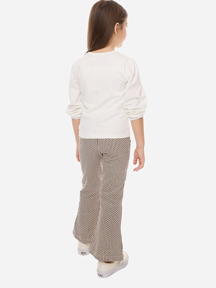 Embellished Round Neck Sweatshirt and Printed Flared Leggings Set