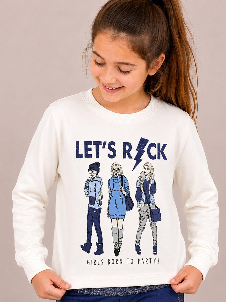Girls Graphic Print Sweatshirt and Leggings Set