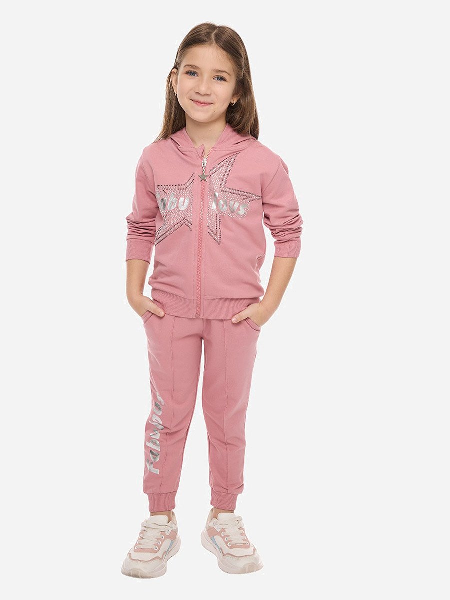 Embellished full zipper Hoodie and Joggers Set