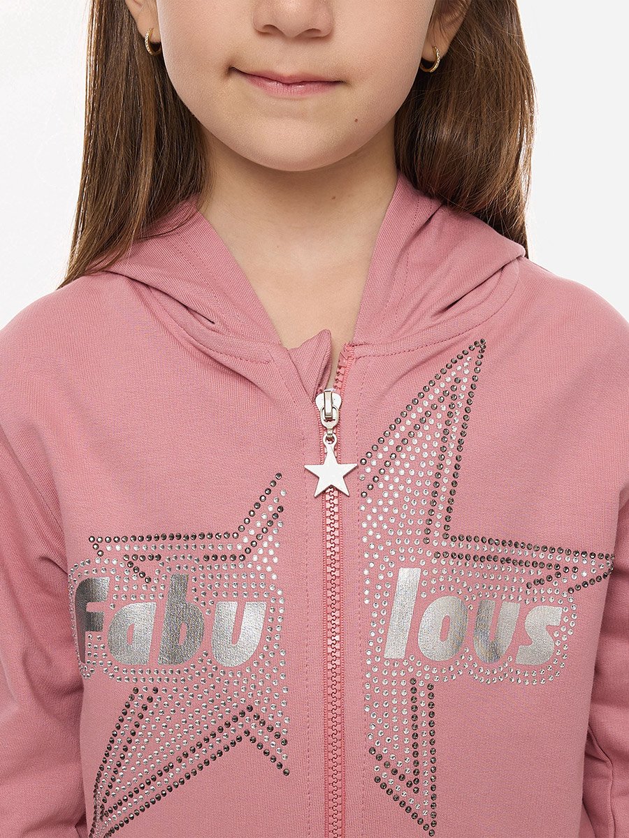 Embellished full zipper Hoodie and Joggers Set