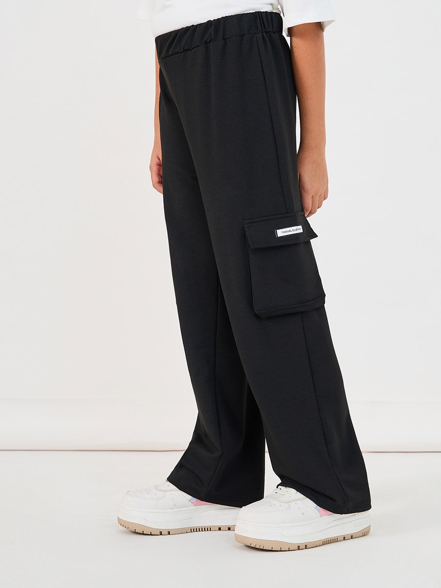 Slogan Print T-Shirt with Patch Work Detail and Crago Pants Co-Ords