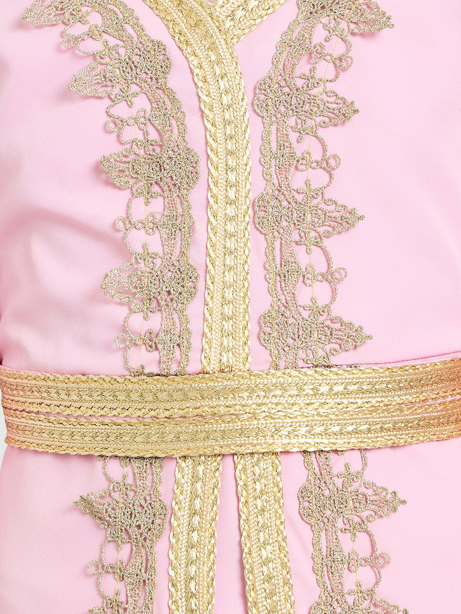 Girls Embellished V Neck Layered Dress