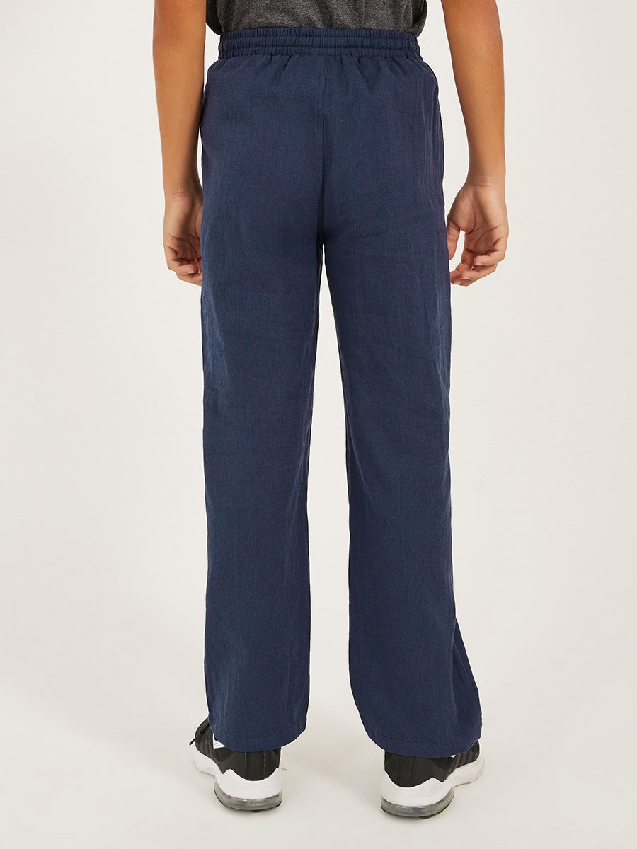 Solid Drawstring Waist Relaxed Pants