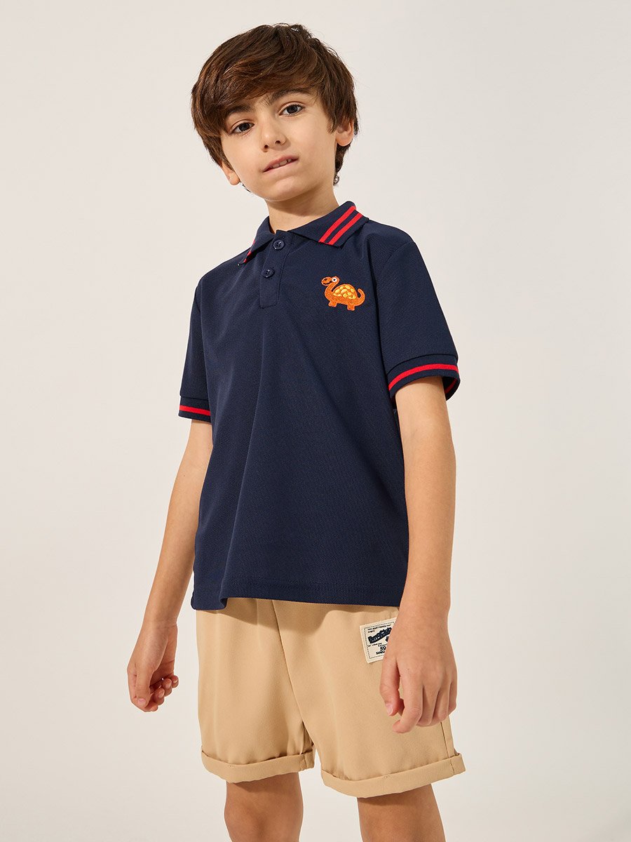 Embroidered Polo T-Shirt and Shorts Set
