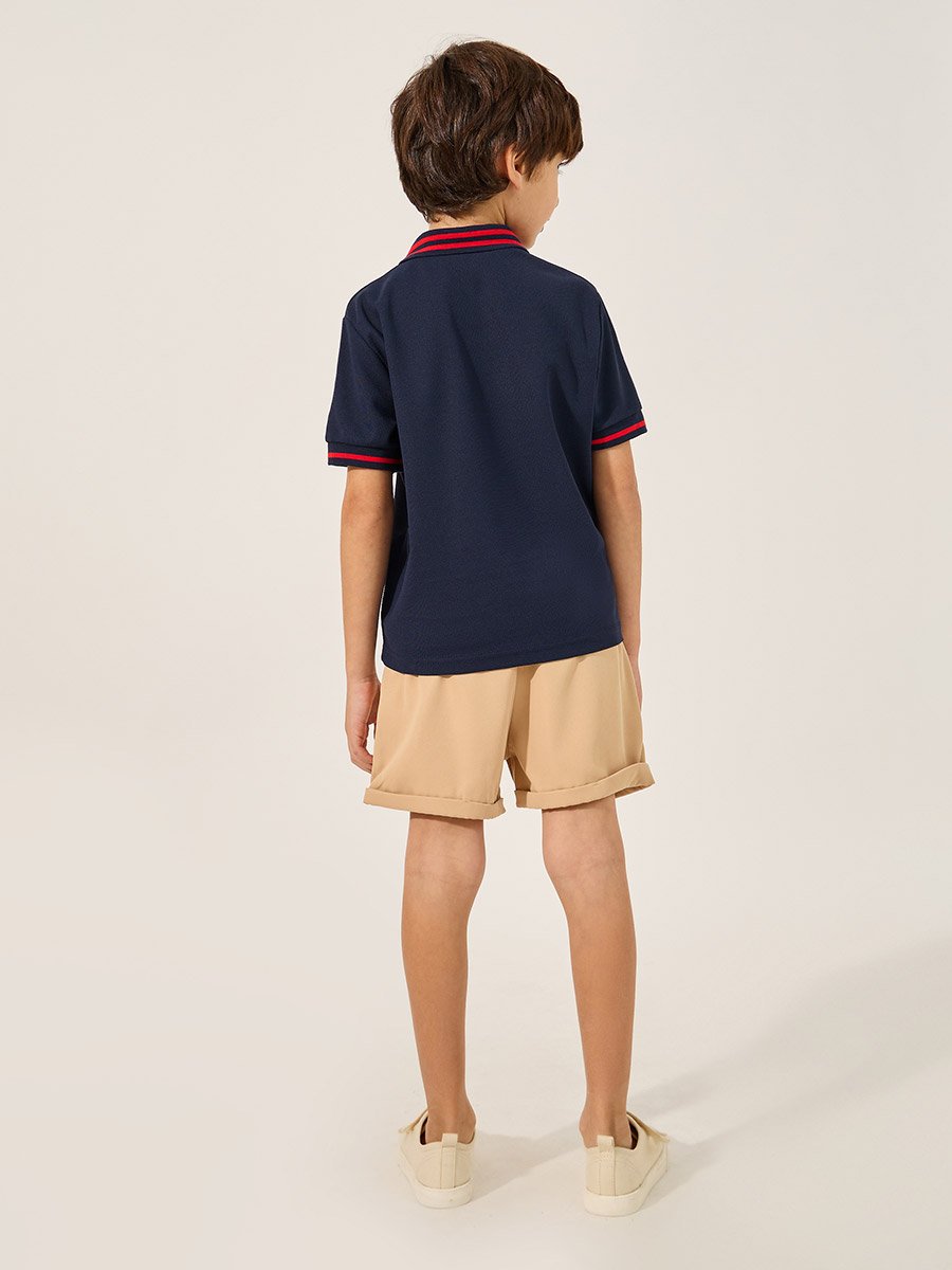 Embroidered Polo T-Shirt and Shorts Set