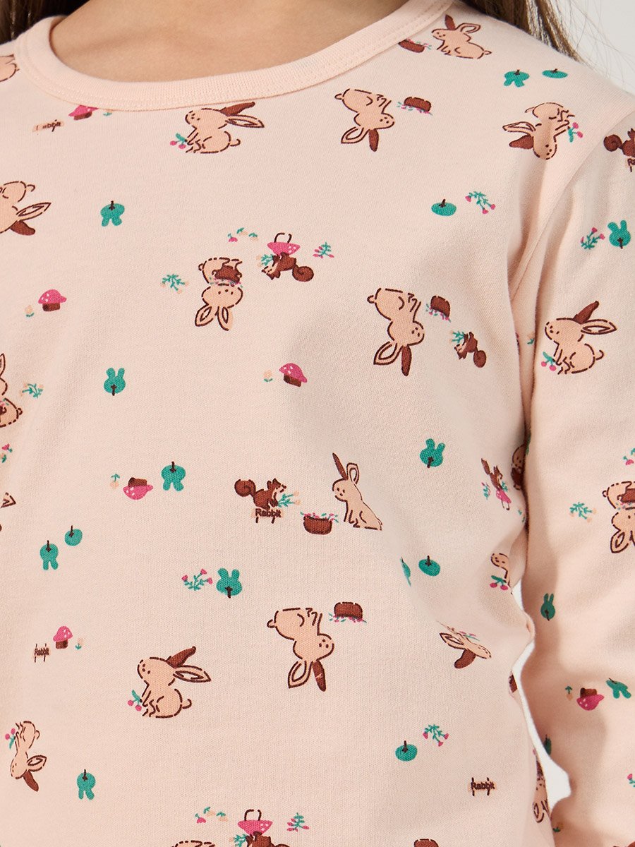 All-Over Print Round Neck T-Shirt and Pyjama Set